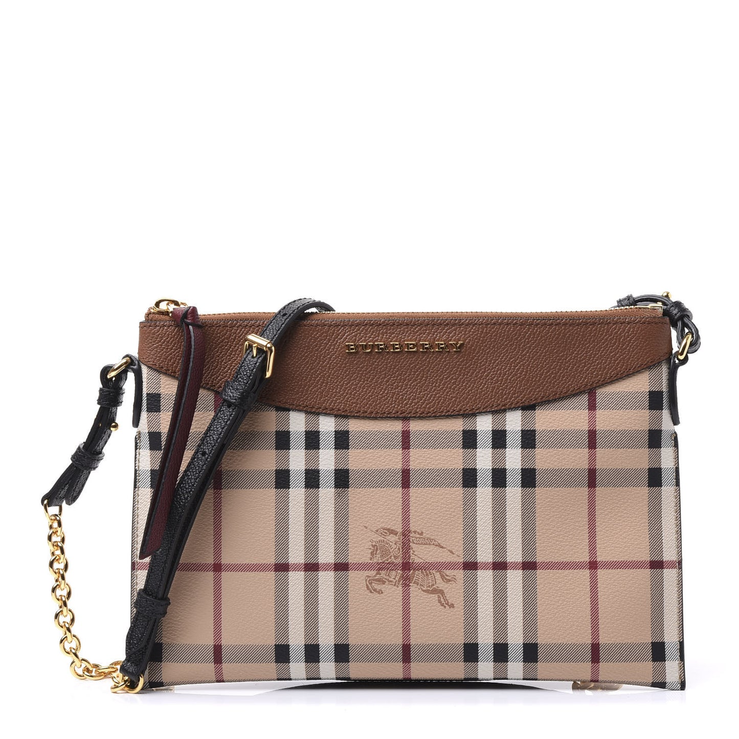 Haymarket Check Peyton Crossbody Clutch Bag Toffee