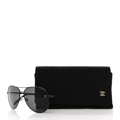 Chanel Aviator CC Sunglasses 4189-T-Q Black 7 of 7