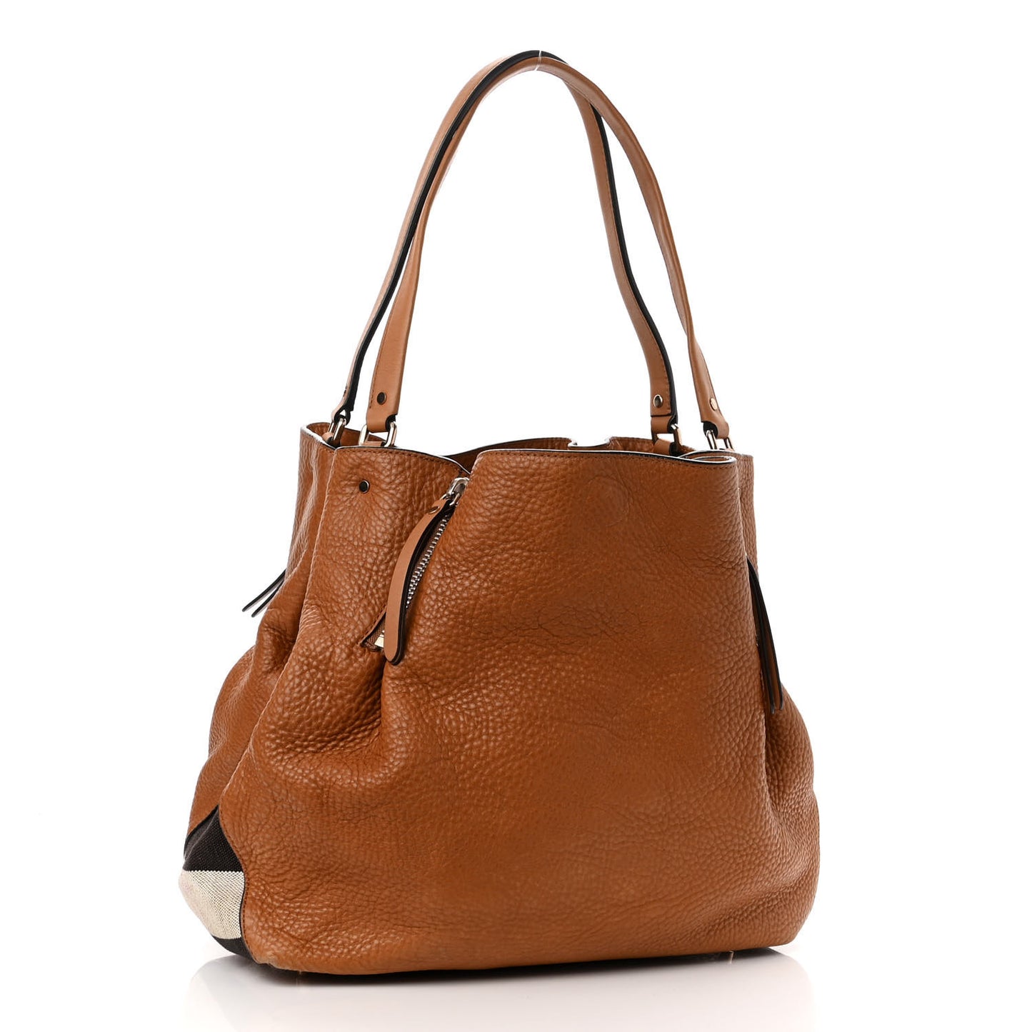 Grainy Calfskin House Check Medium Maidstone Saddle Brown