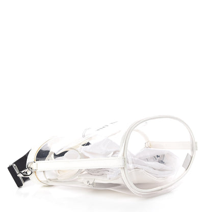 Prada Plexiglass Canapa Small Shopper Tote White 5 of 9