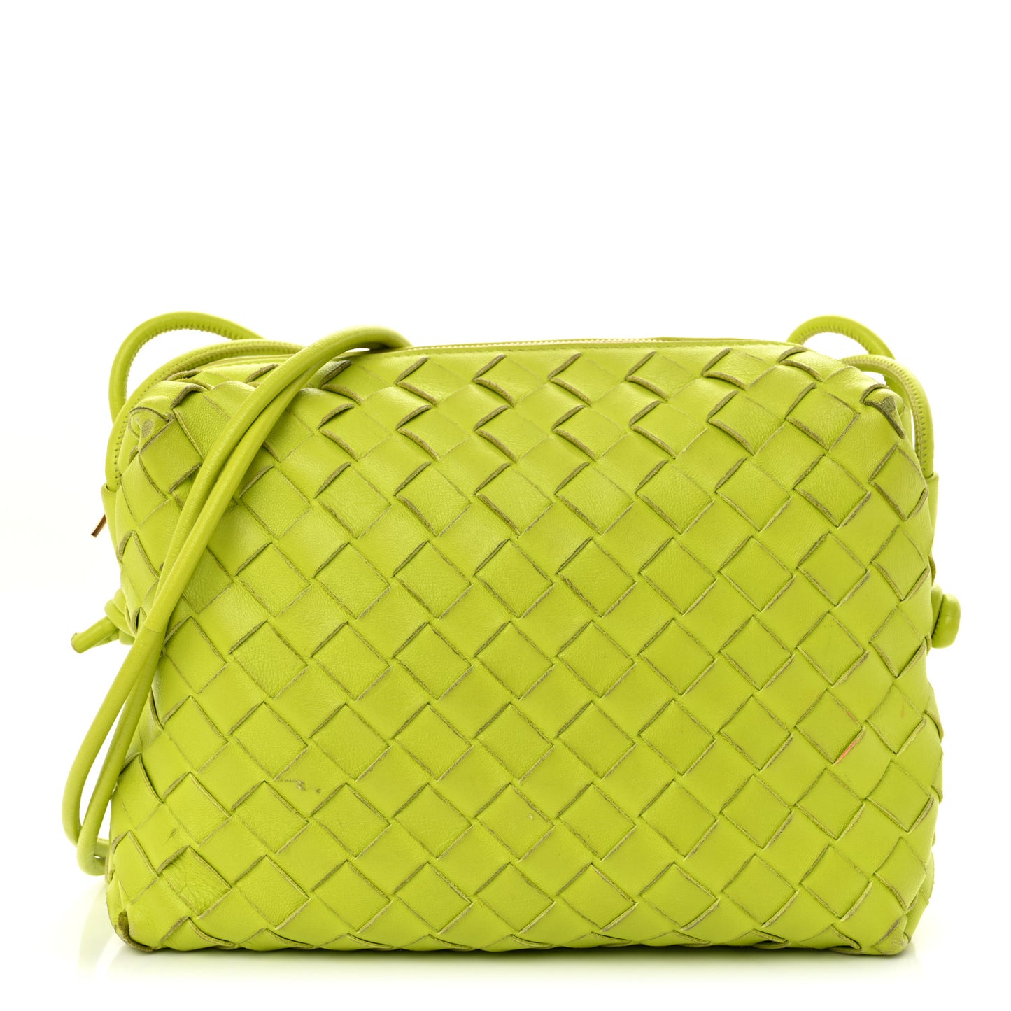 Nappa Intrecciato Small Loop Camera Bag Acid Kiwi