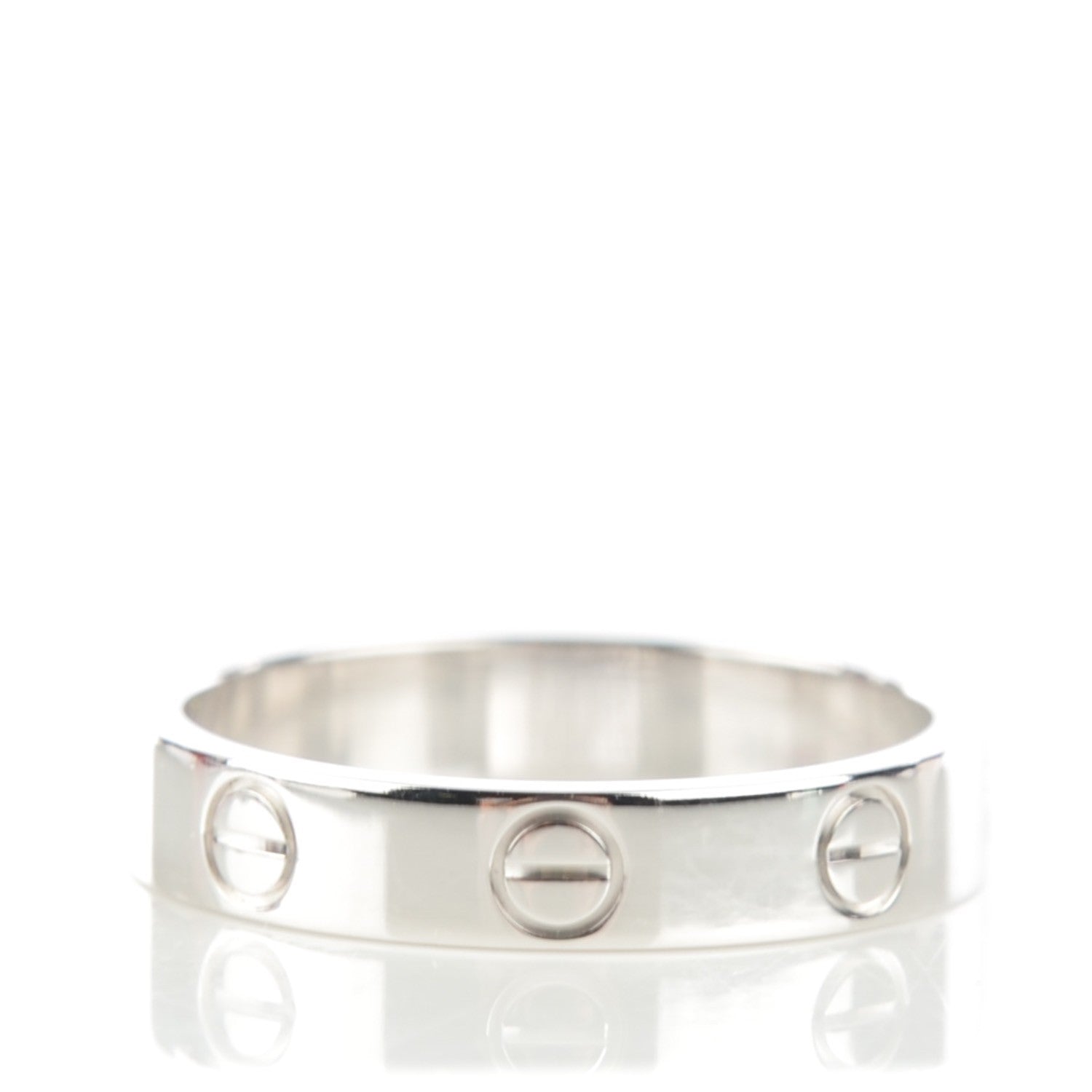 Cartier 18K White Gold 4mm LOVE Wedding Band Ring 52 6 1 of 5