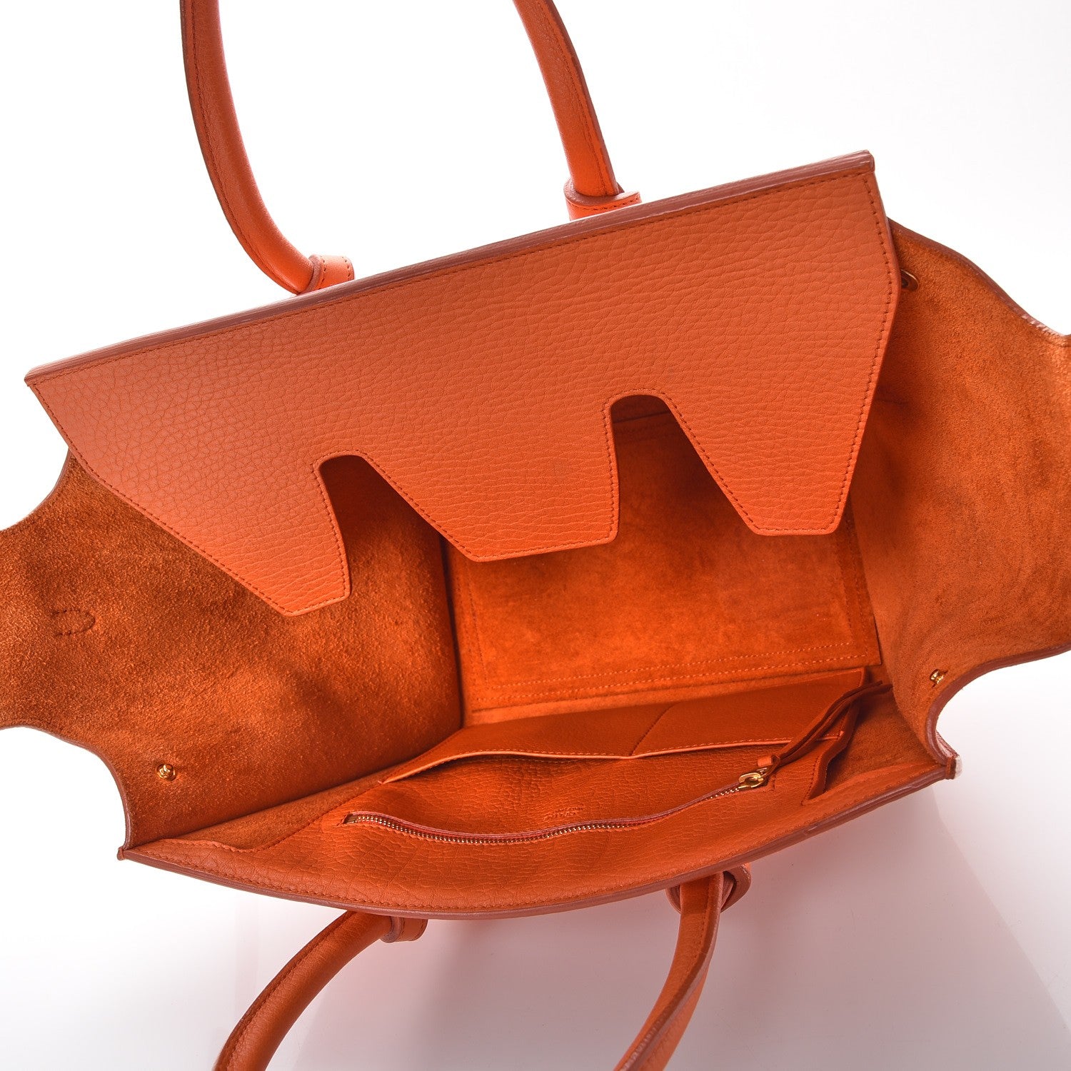 Celine Crisped Calfskin Mini Tie Knot Tote Burnt Orange 5 of 15