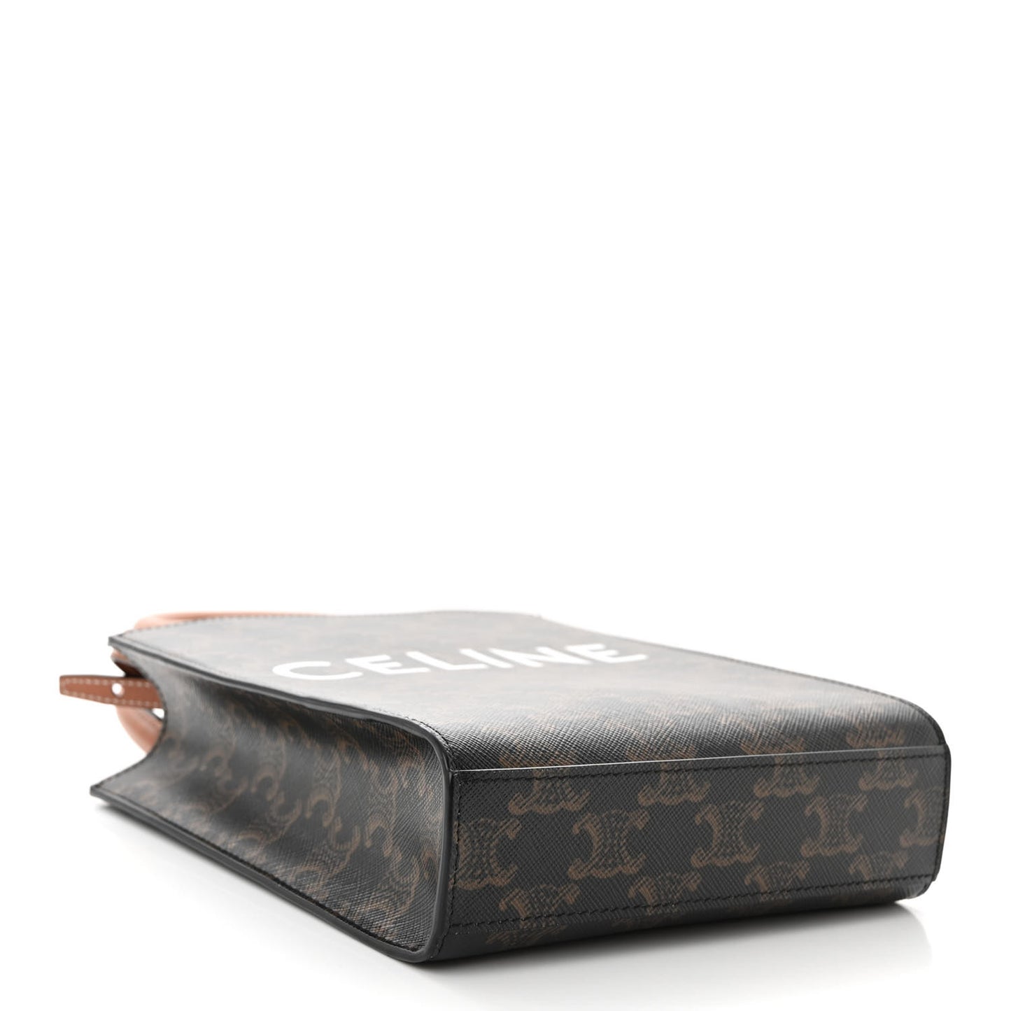 Triomphe Canvas Calfskin Mini Vertical Cabas Tan