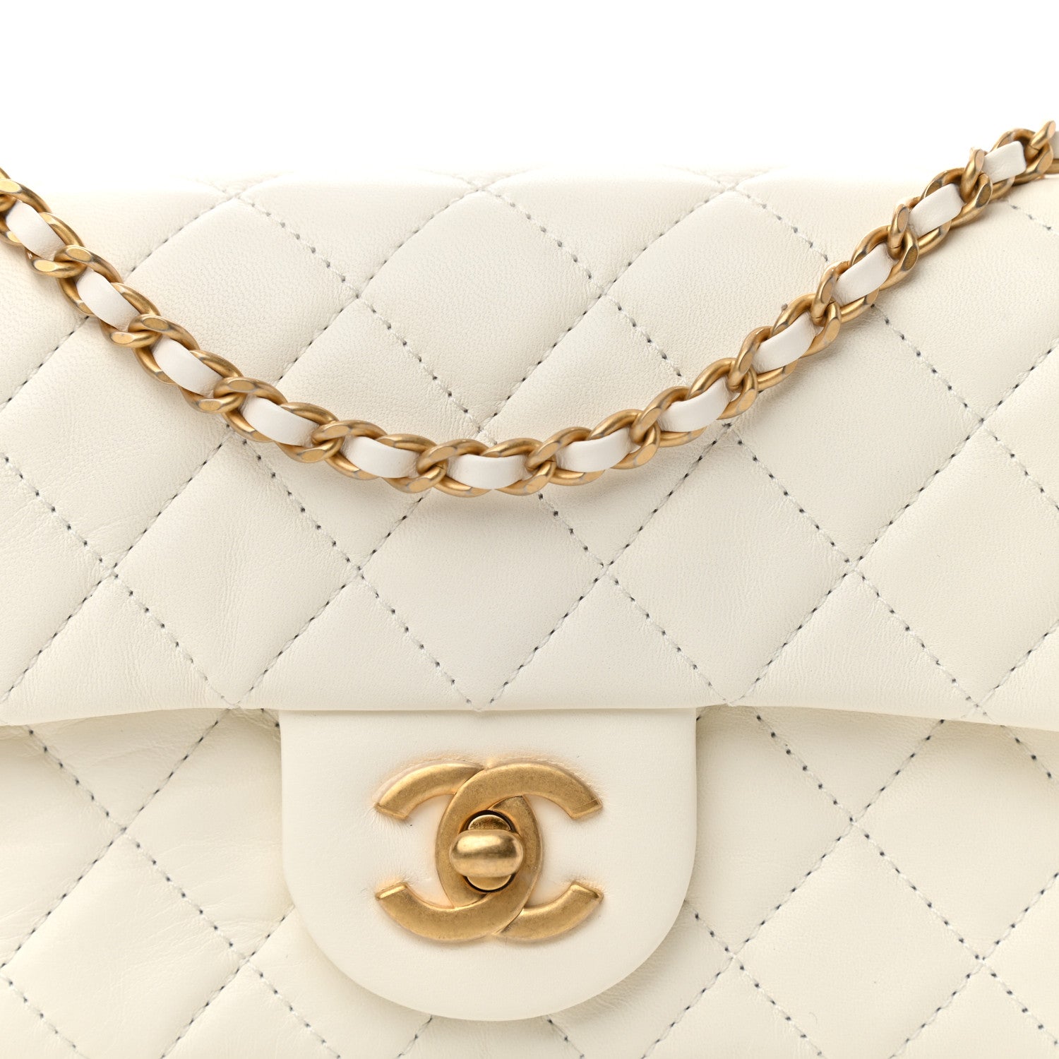 Chanel Lambskin Quilted Mini Rectangular Pearl Crush Flap White 8 of 11