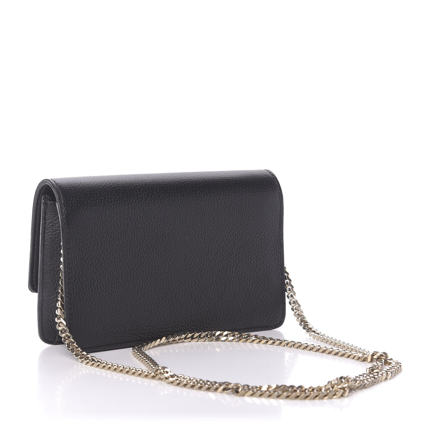 Grained Calfskin Palazzo Chain Evening Bag Black