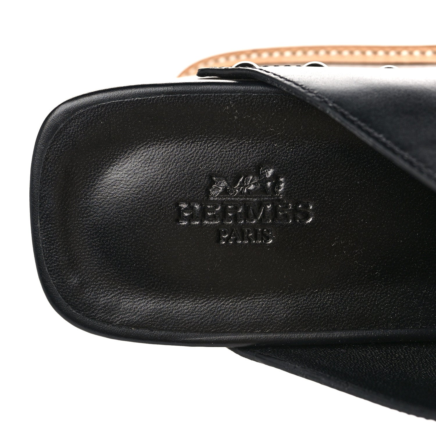 Hermes Calfskin Beechwood Earth Mules 37 Black 7 of 7