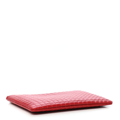 Celine Calfskin Quilted C Charm Pouch Red 4 of 7