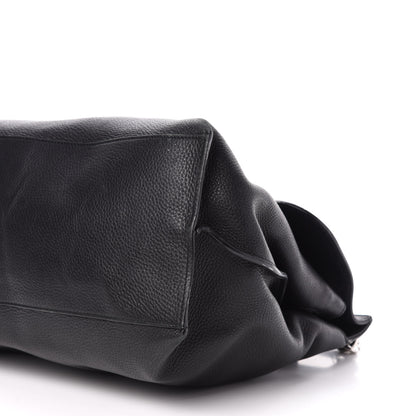 Gucci Pebbled Calfskin Large Bamboo Daily Top Handle Bag Black 11 of 16