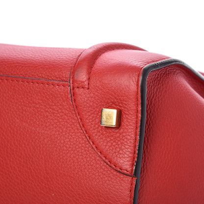 Celine Drummed Calfskin Mini Luggage Coquelicot 10 of 12
