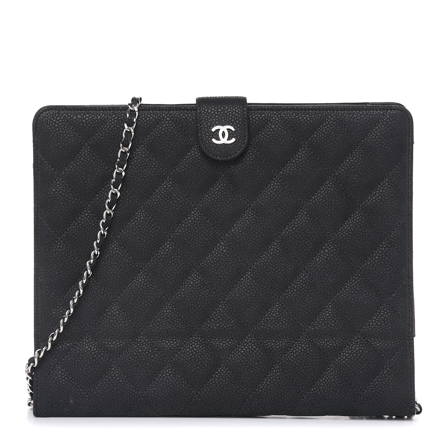 Chanel Iridescent Caviar Quilted Crossbody iPad Holder Black 3 of 16