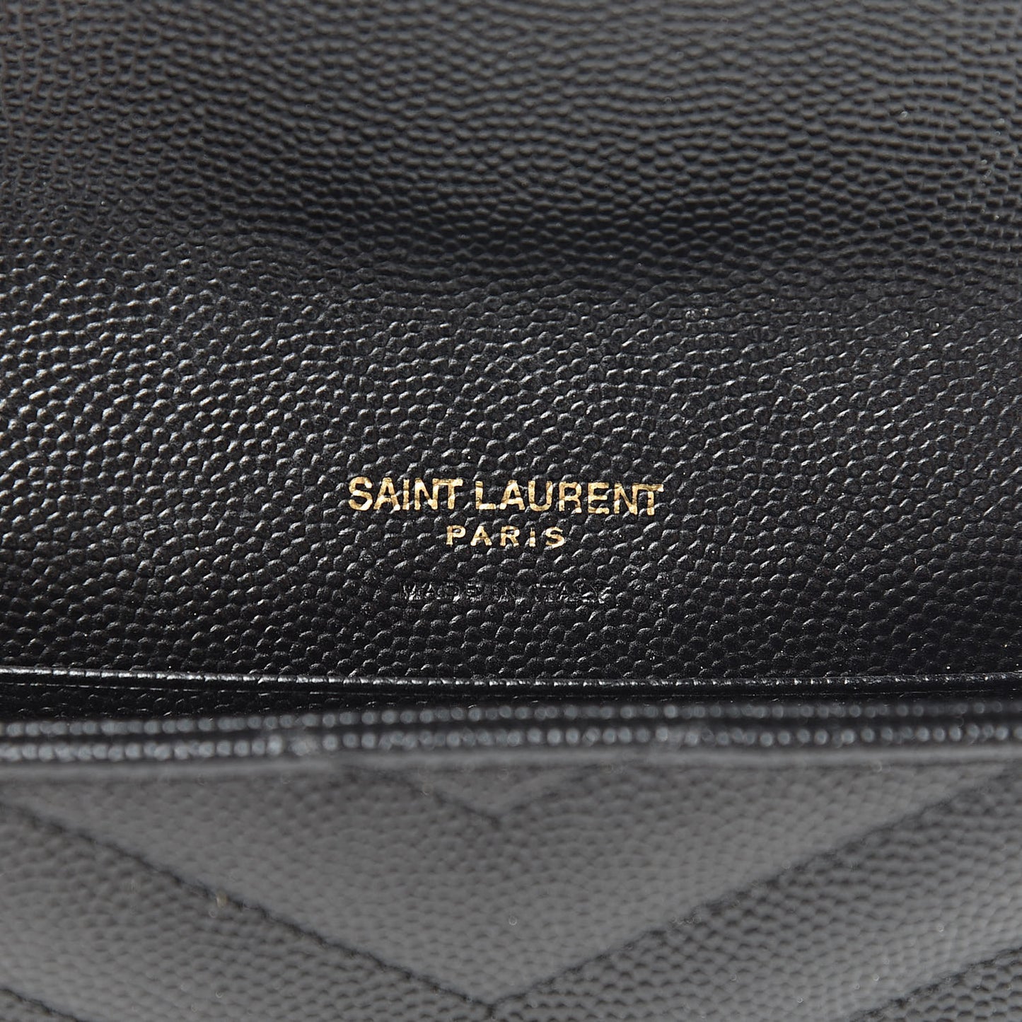 Grain De Poudre Matelasse Chevron Small Monogram Envelope Wallet Black