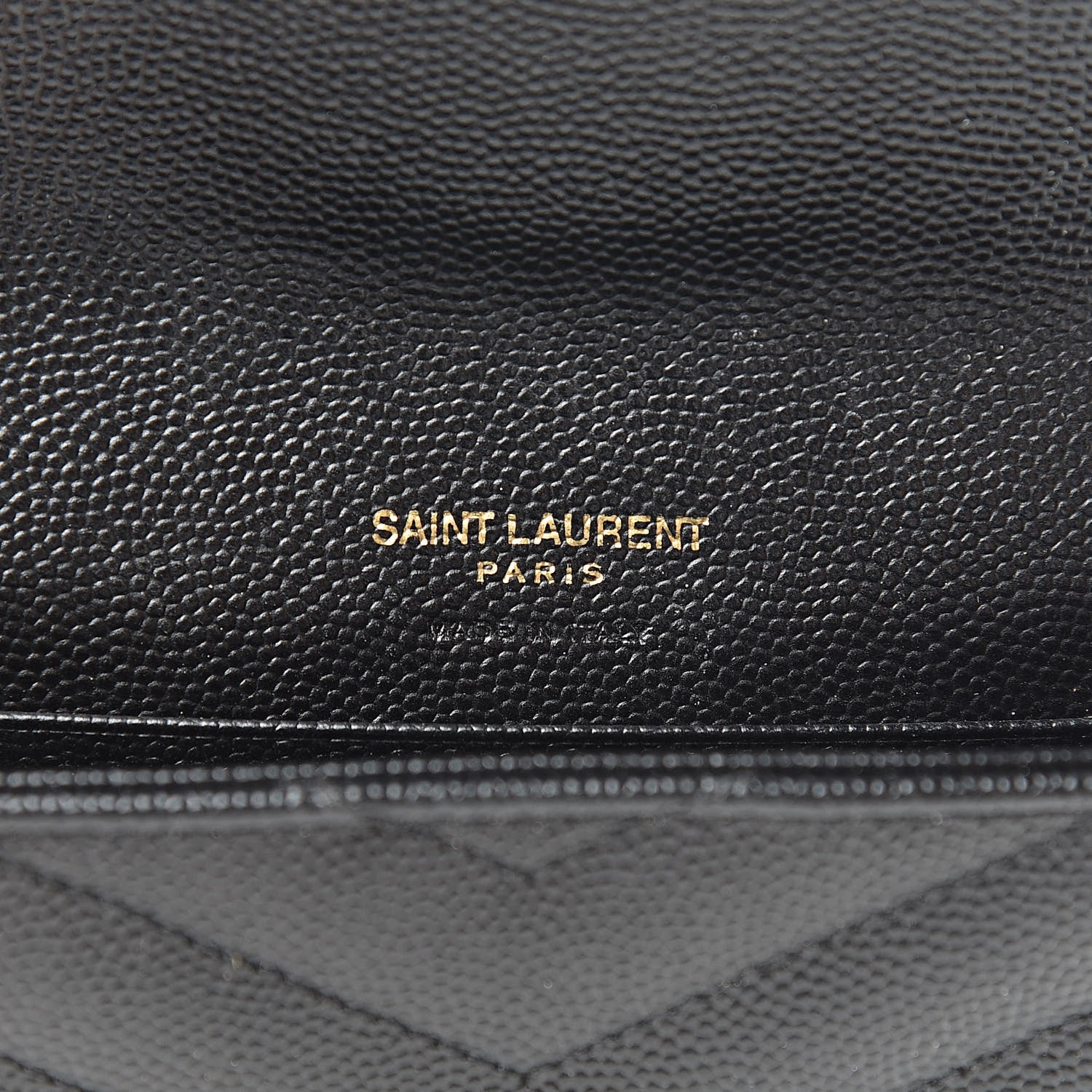 Saint Laurent Grain De Poudre Matelasse Chevron Small Monogram Envelope Wallet Black 6 of 8