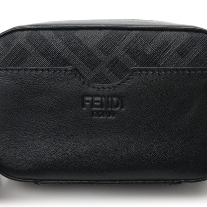 Fendi Glazed Fabric Vitello Cover Grace FF 1974 Diagonal Mini Camera Case Black Sunflower 7 of 10