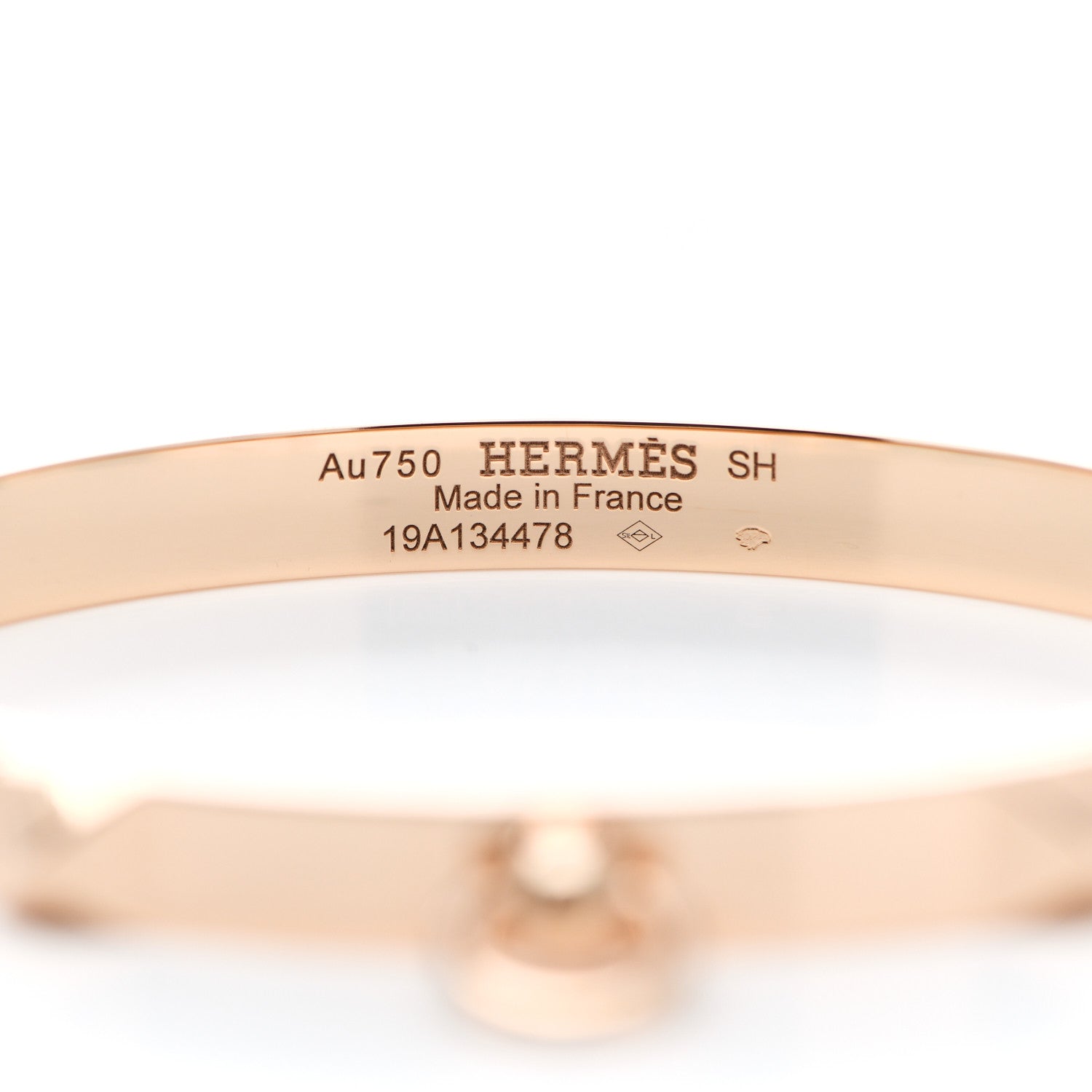 Hermes 18K Rose Gold PM Collier De Chien Bracelet SH 4 of 5