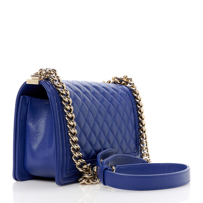 Chanel Caviar Quilted Medium Boy Flap Blue 3 of 11