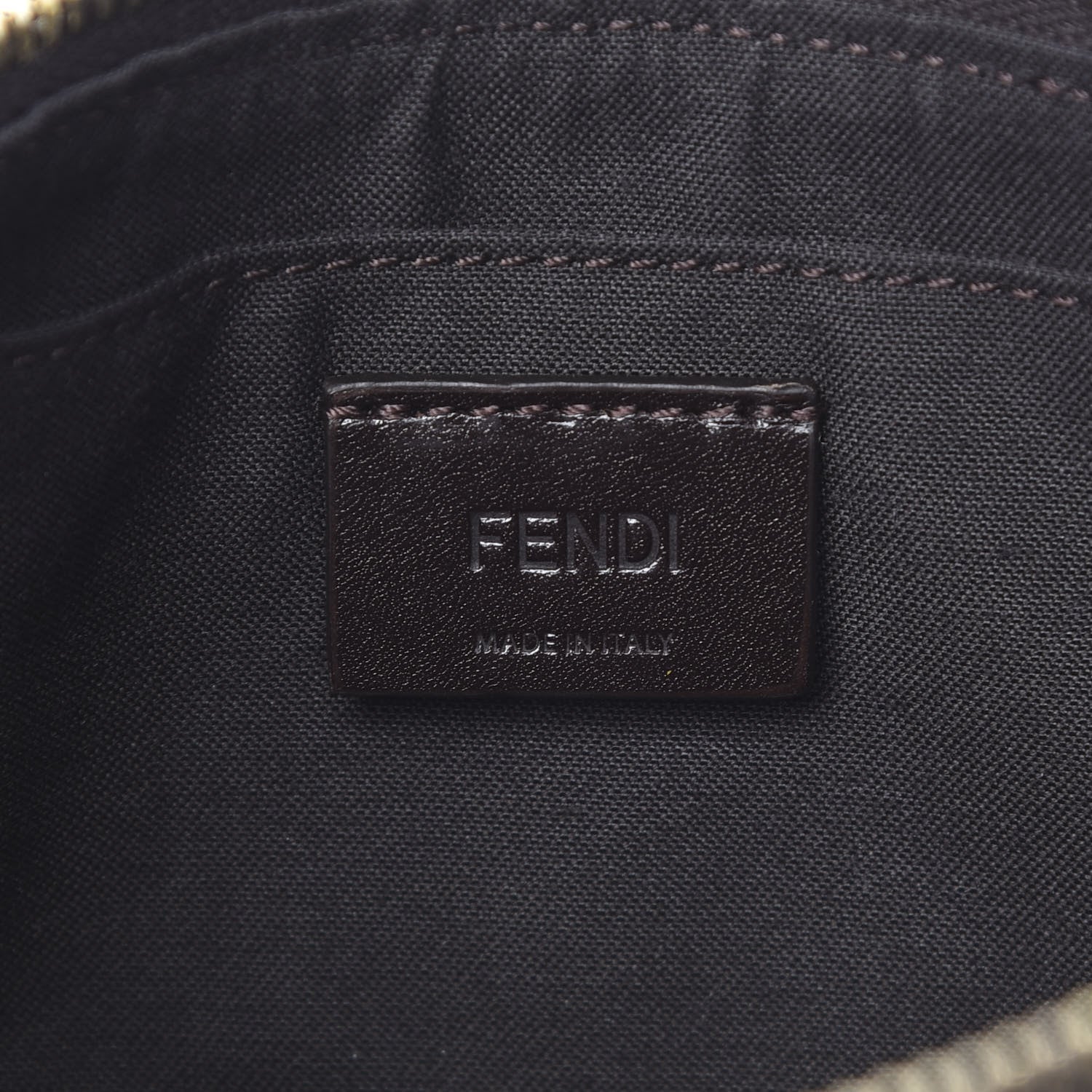 Fendi Zucca Spalmati Vitello Elite Pochette Tobacco Ebano 6 of 12