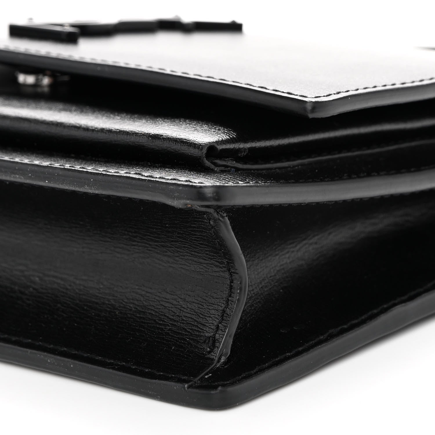 Saint Laurent Calfskin Monogram Sunset Chain Wallet Black 9 of 10