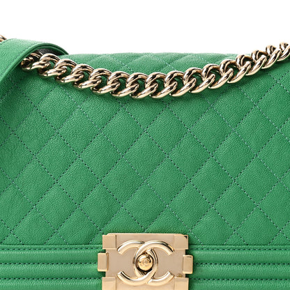 Chanel Caviar Quilted Medium Boy Flap Green 8 of 12