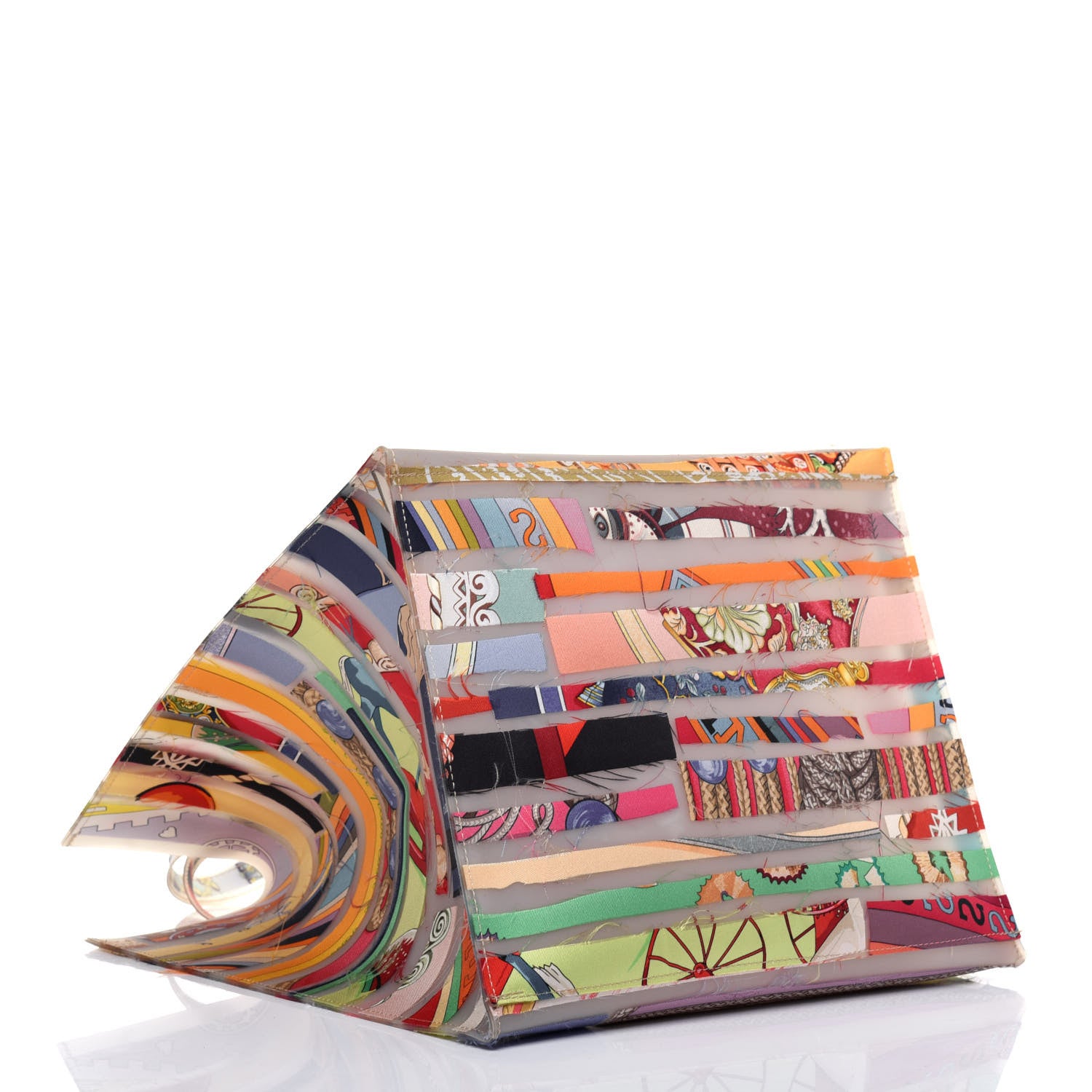 Hermes Rubber Silk Louvre Musuem Tote Multicolor 4 of 20