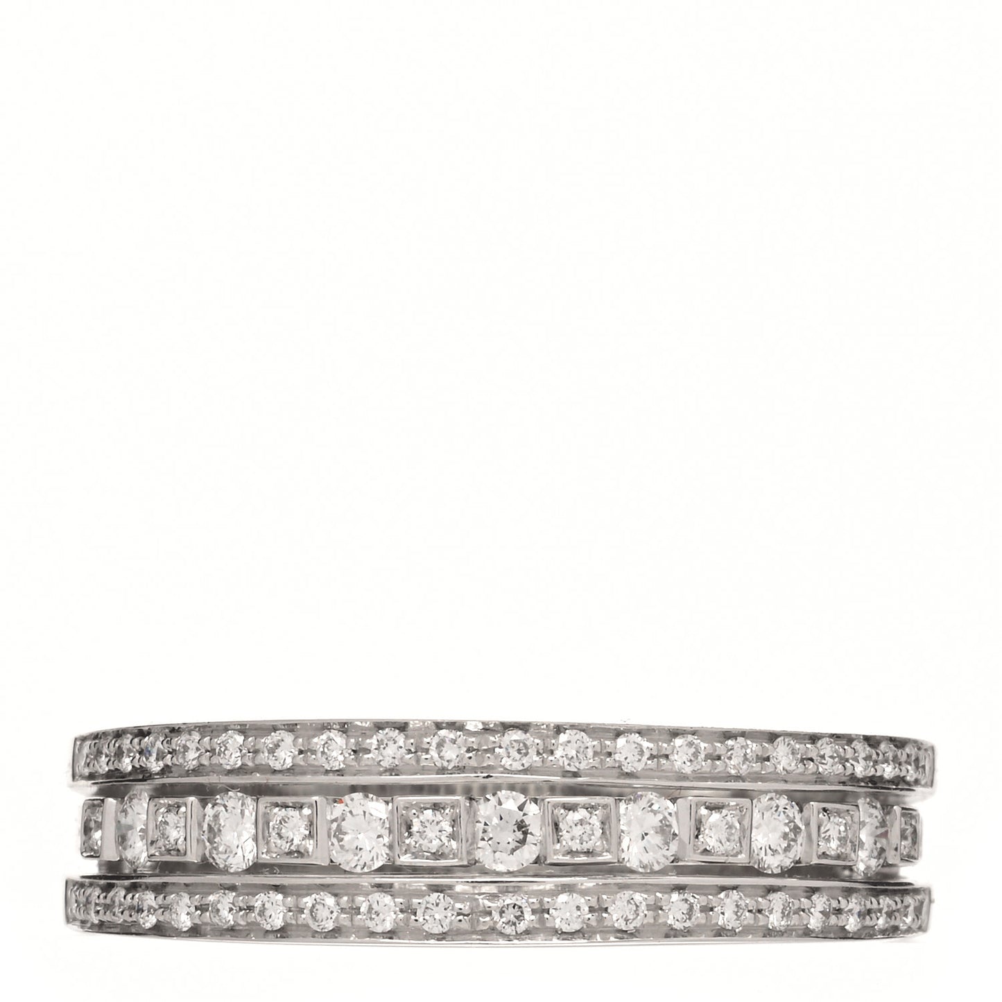 18K White Gold Diamond Belle Epoque Band Ring 55 7.25