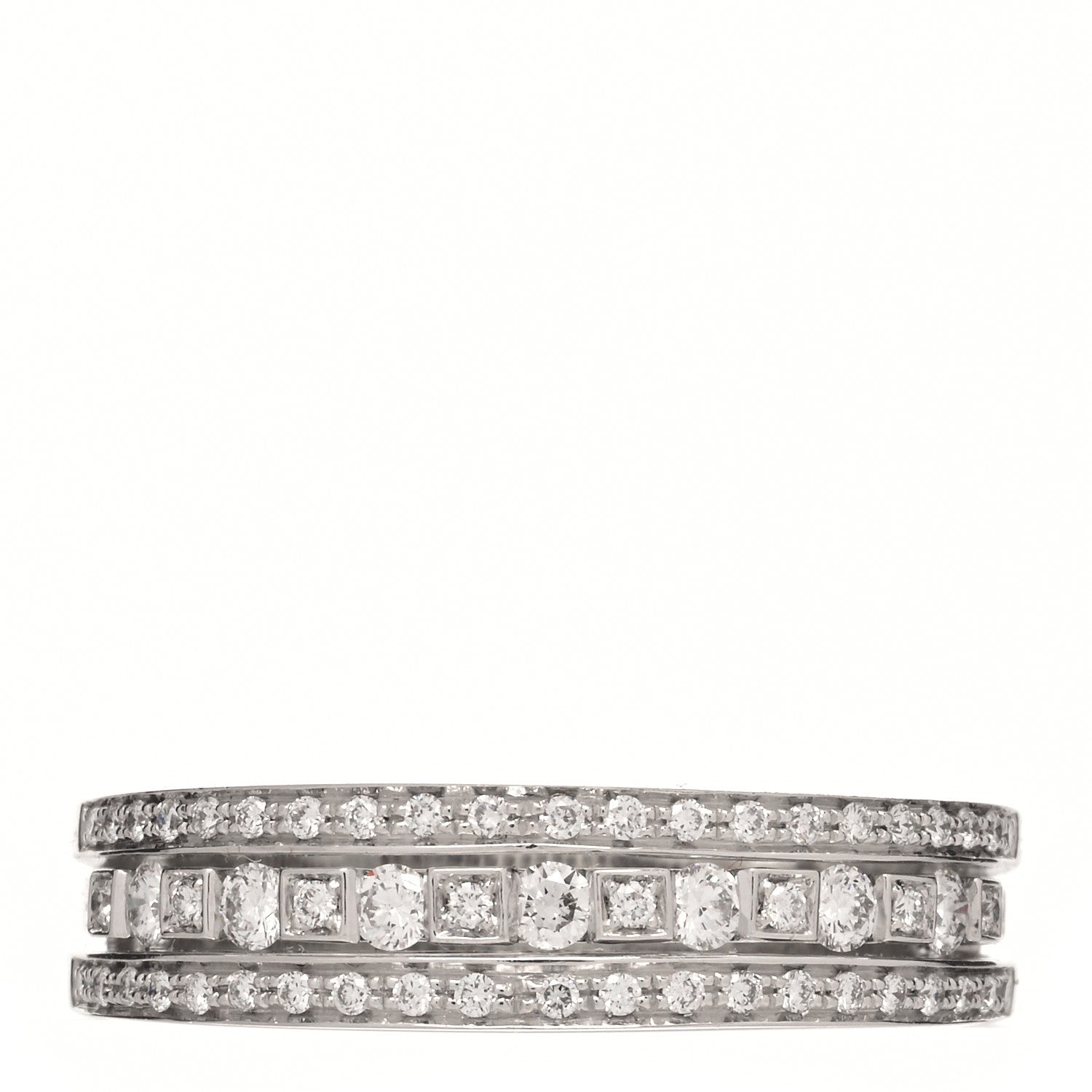 Damiani 18K White Gold Diamond Belle Epoque Band Ring 55 7.25 1 of 5
