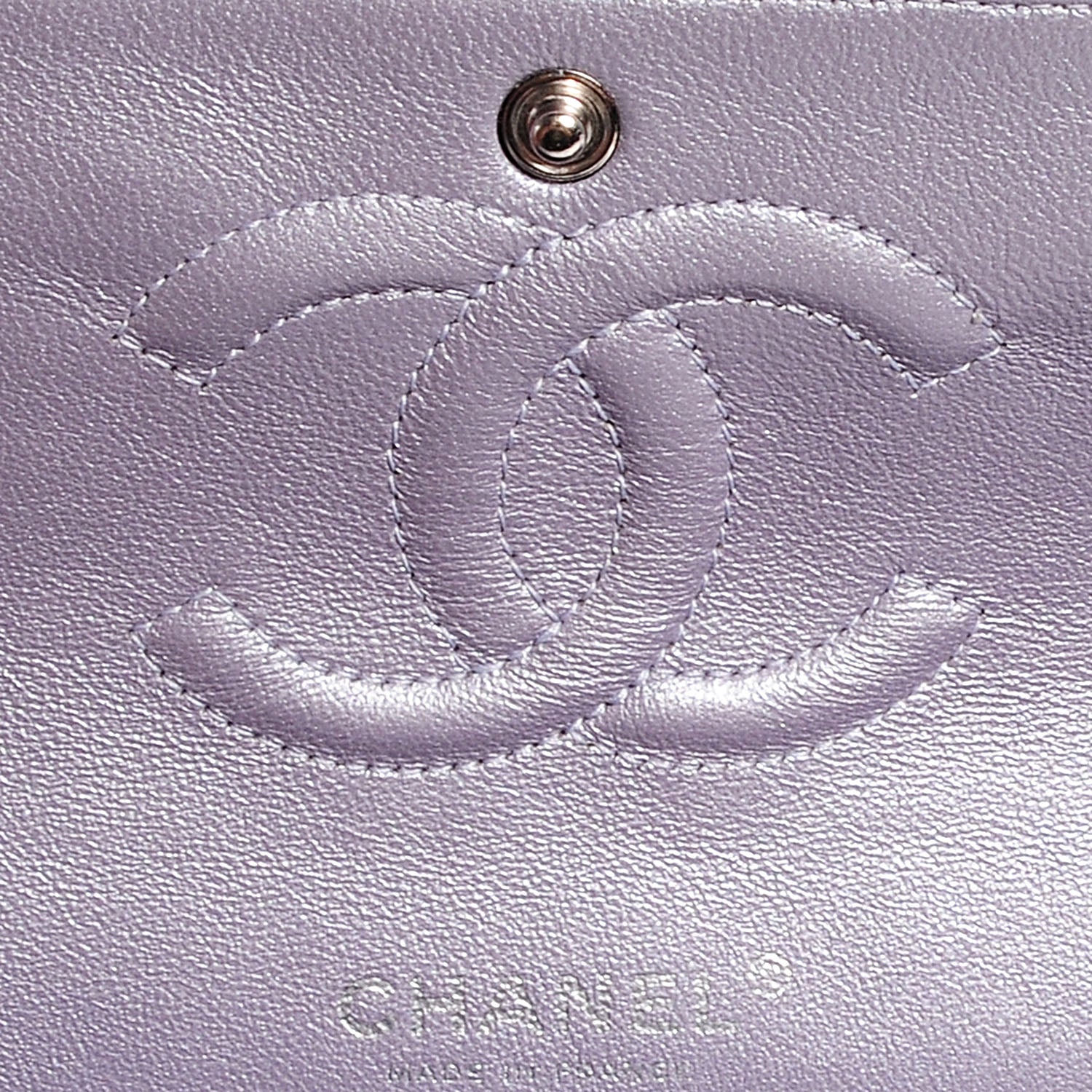 Chanel Metallic Lambskin Medium Double Flap Lilac 6 of 8