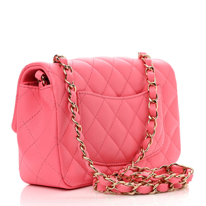 Chanel Lambskin Quilted Mini Rectangular Flap Pink 2 of 8