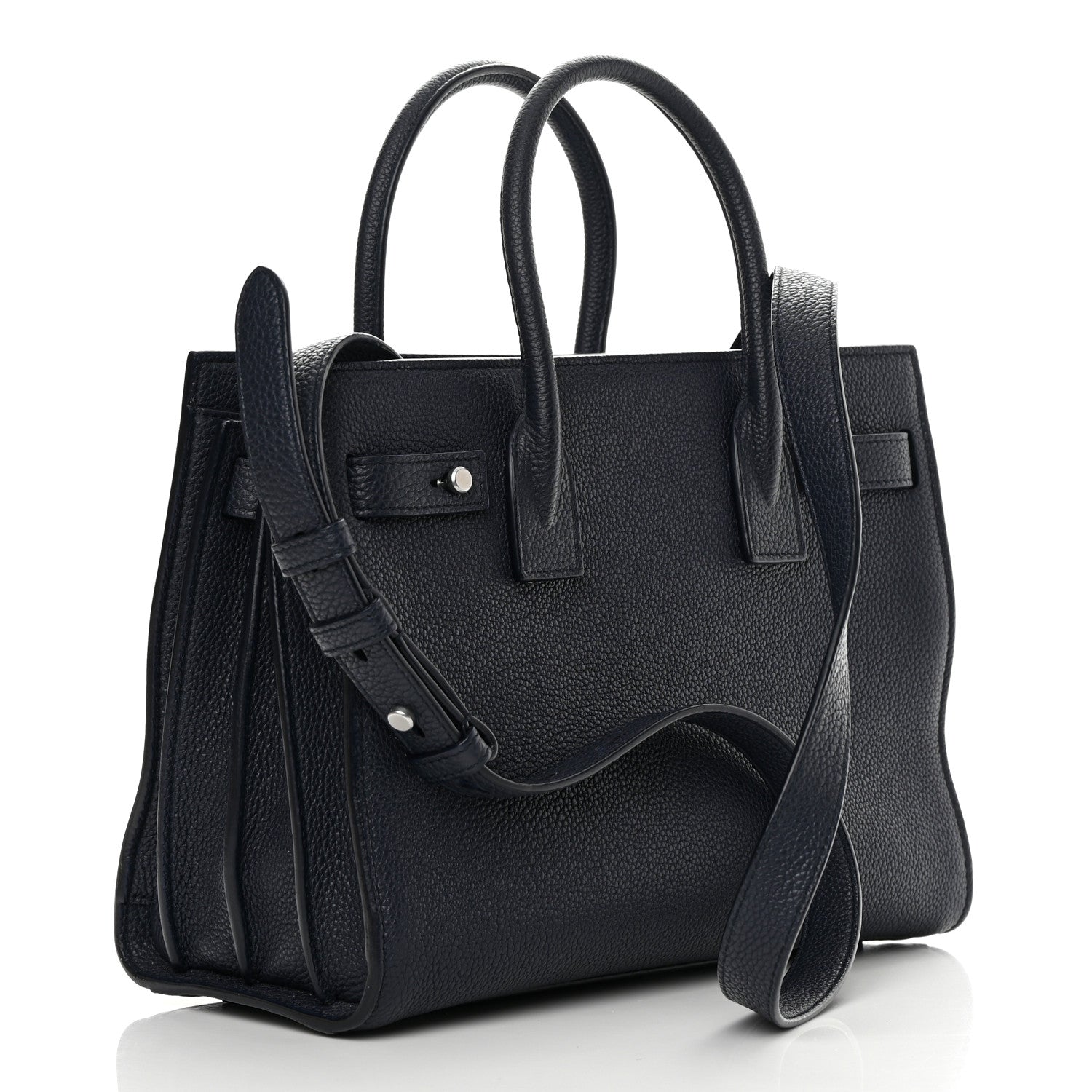 Saint Laurent Grained Calfskin Baby Supple Sac De Jour Navy 3 of 12