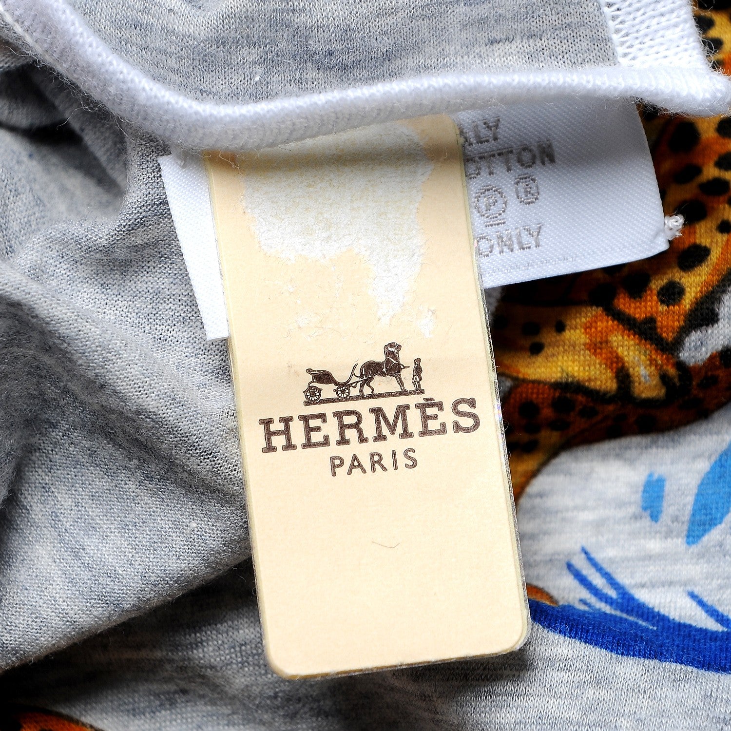 Hermes Cotton Guepards T-Shirt Scarf Gris 6 of 6