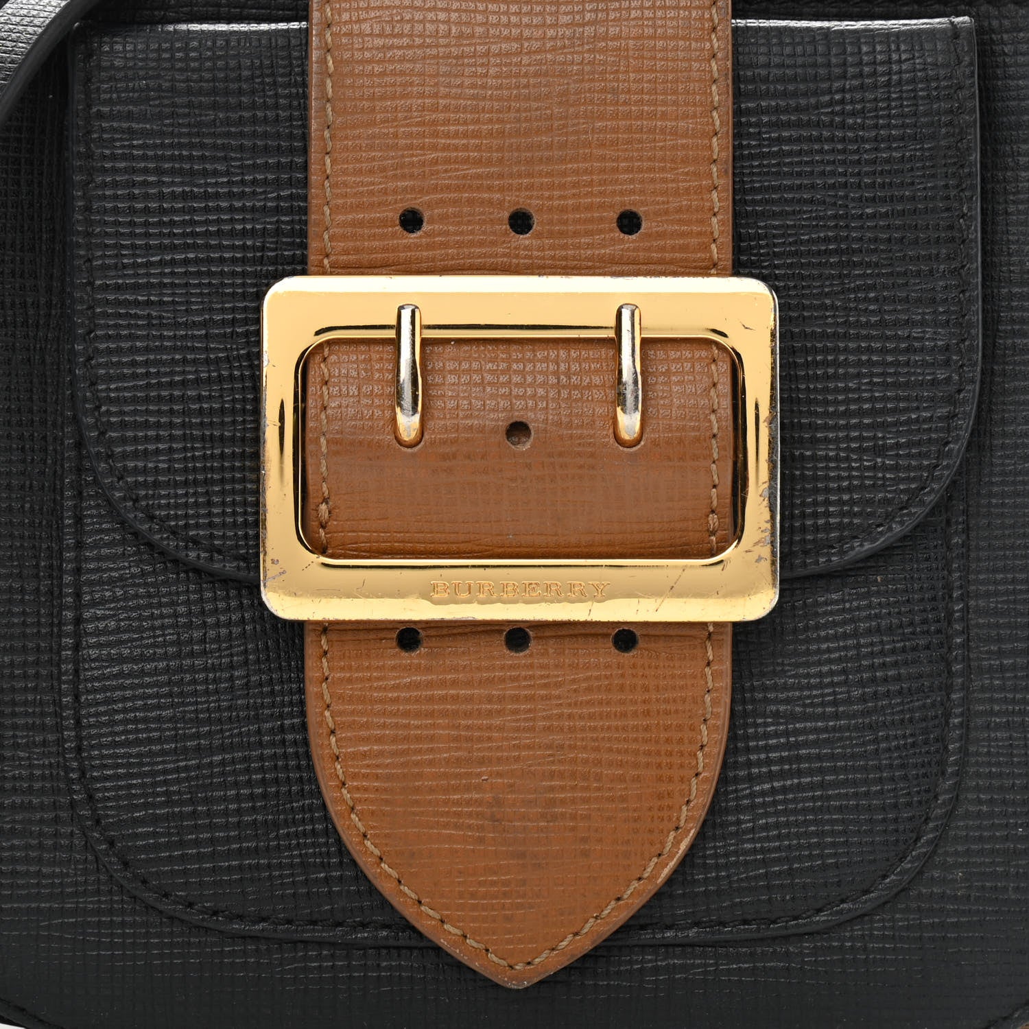 Burberry Suede Small Square Buckle Belt Bag Black 9 of 16