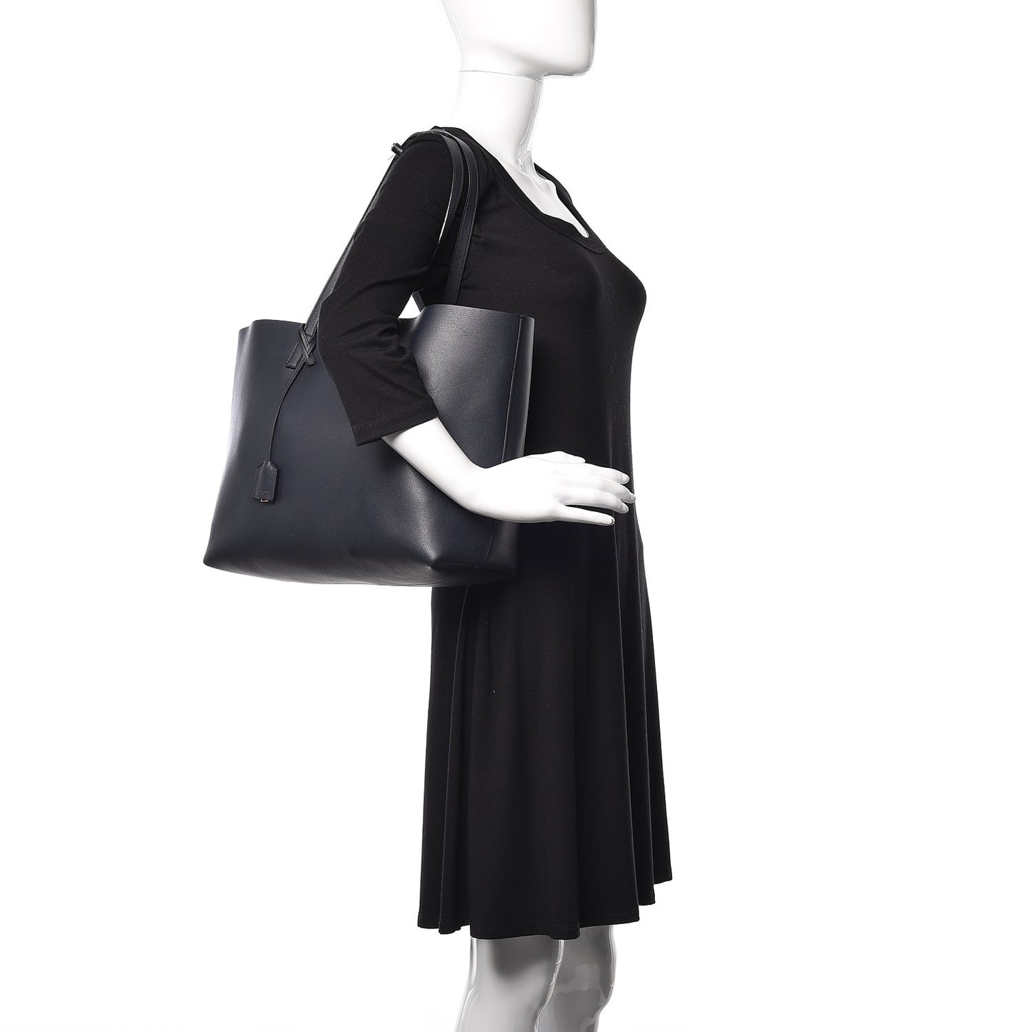 Calfskin Large Shopping Tote Deep Marine