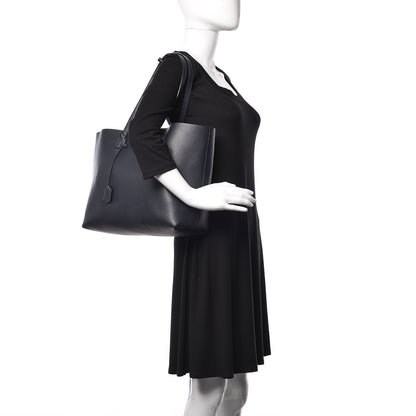 Saint Laurent Calfskin Large Shopping Tote Deep Marine 2 of 13