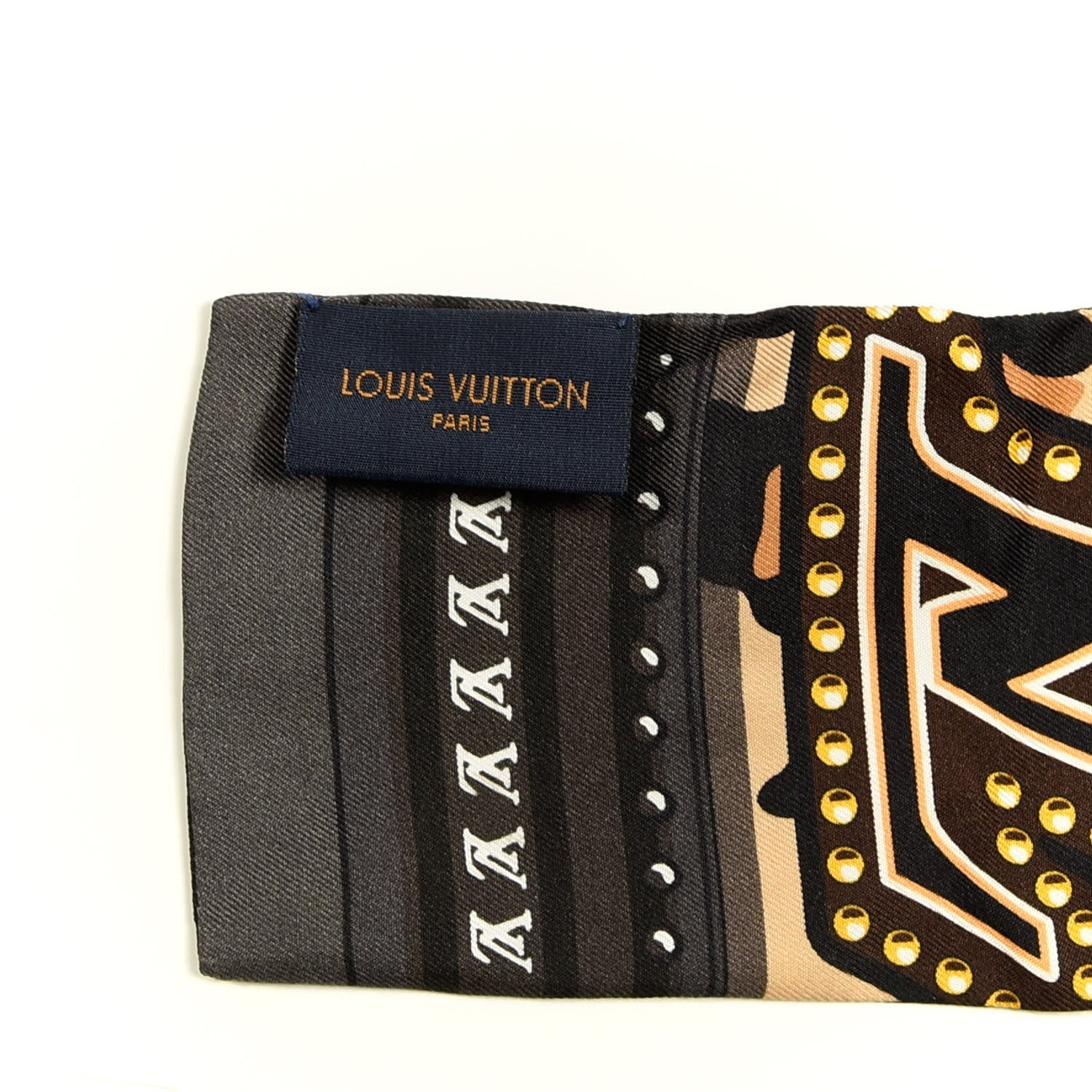 Louis Vuitton Silk Monogram LV World Bandeau Brown 3 of 3