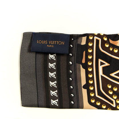Louis Vuitton Silk Monogram LV World Bandeau Brown 3 of 3