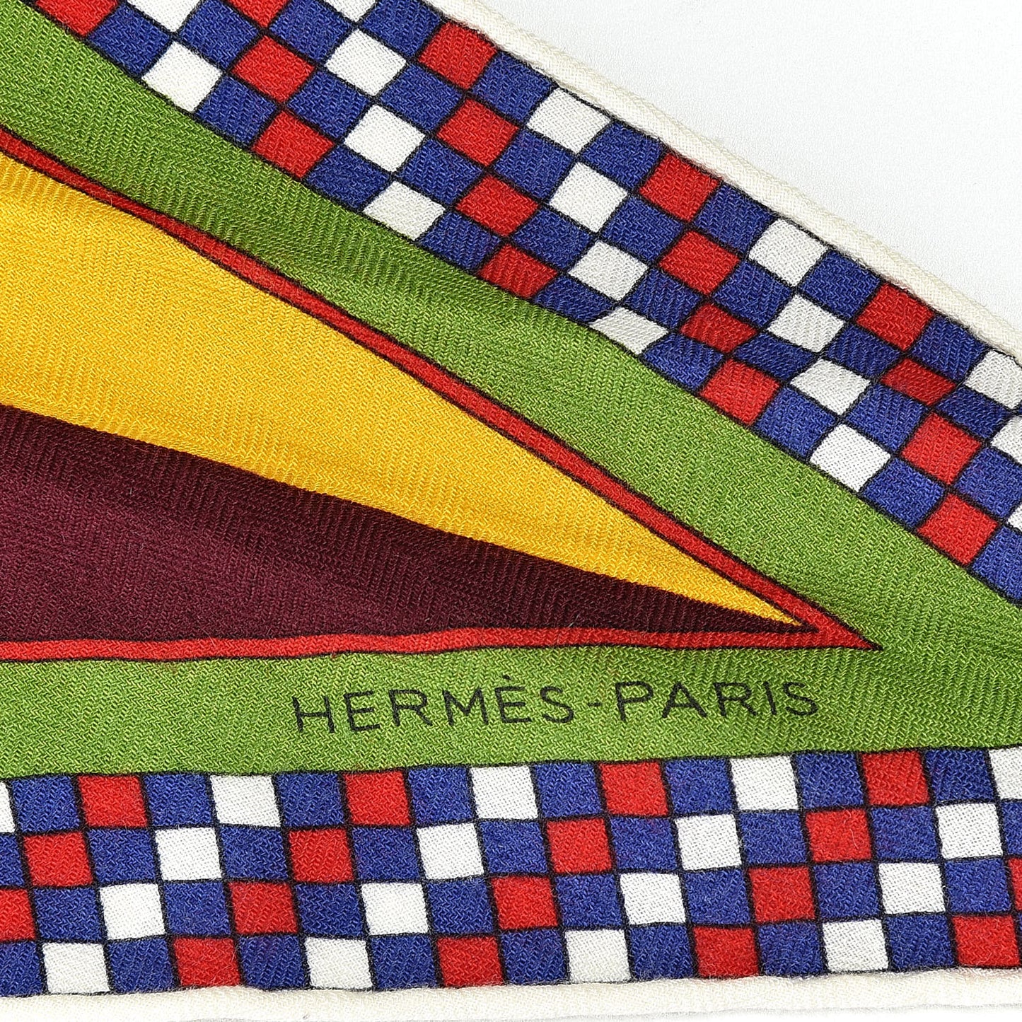 Cashmere Silk Harnais Francais Remix Losange Scarf MM