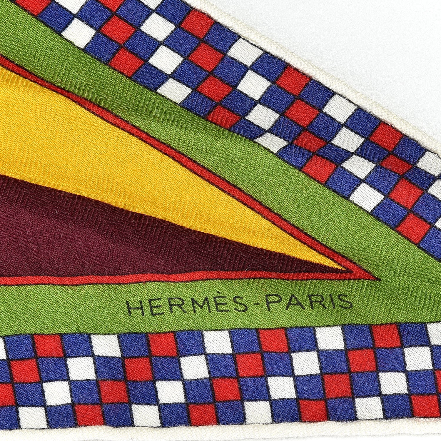 Hermes Cashmere Silk Harnais Francais Remix Losange Scarf MM 4 of 6
