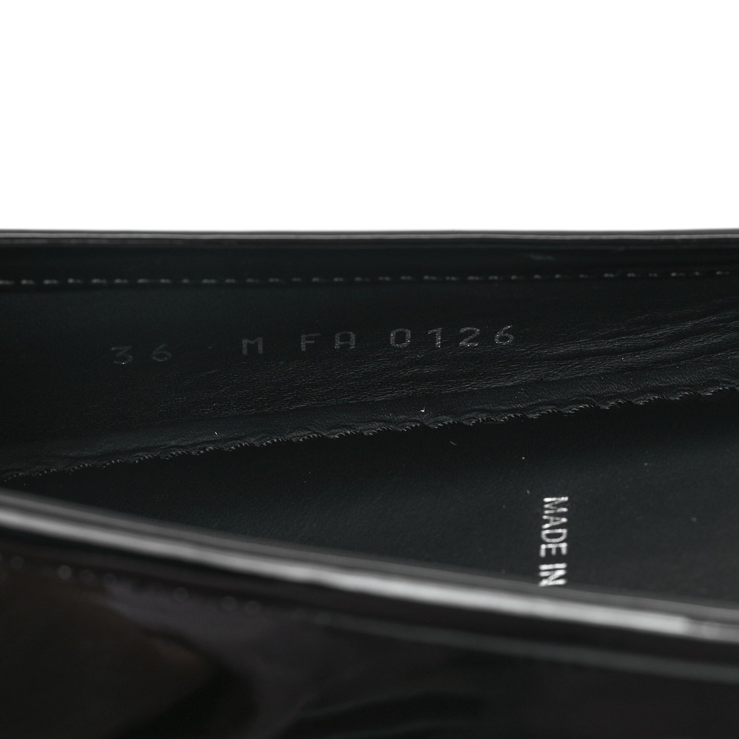 Patent Calfskin Parklane Flat Loafer 36 Black