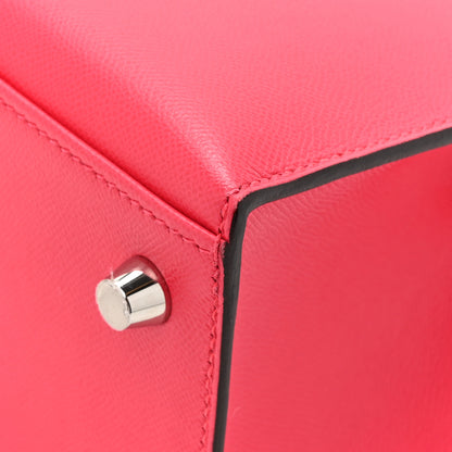 Hermes Madame Calfskin Kelly Sellier 25 Rose Extreme Rouge Piment 14 of 15