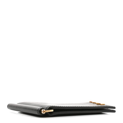 Saint Laurent Shiny Calfskin Tiny Cassandre Bill Clip Wallet Black 4 of 6