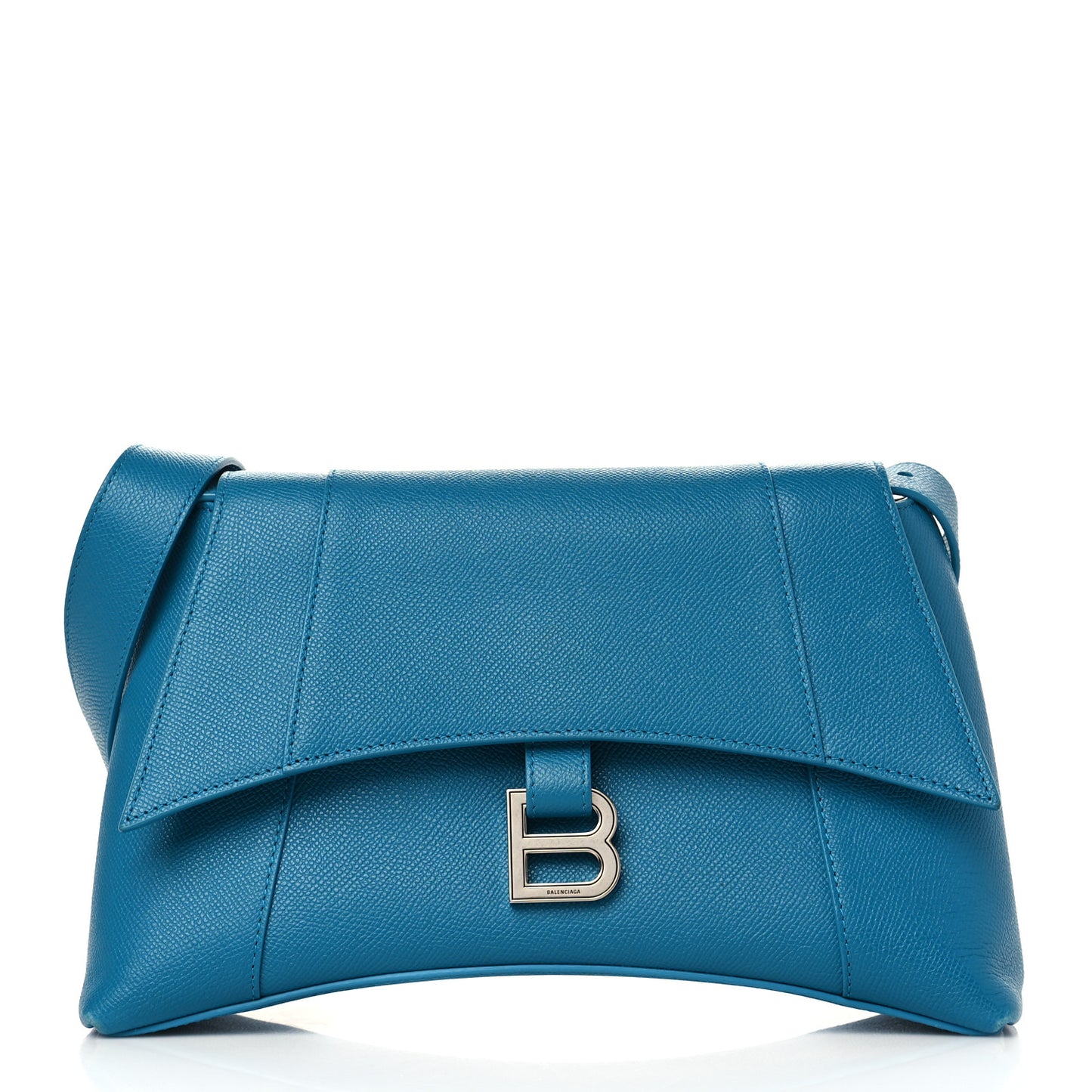 Grained Calfskin Small Downtown Shoulder Bag Turquoise