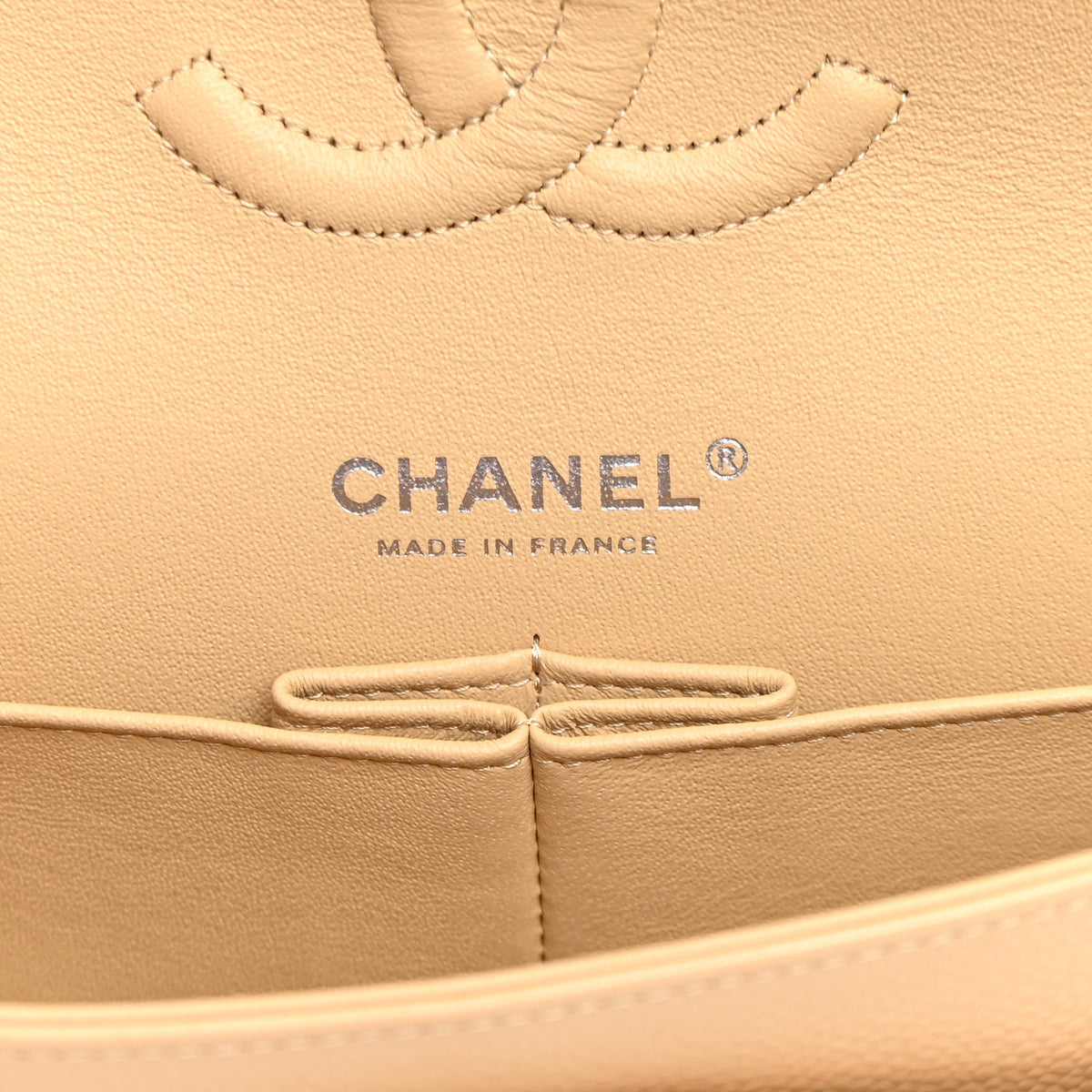 Chanel Caviar Quilted Medium Double Flap Beige 6 of 10