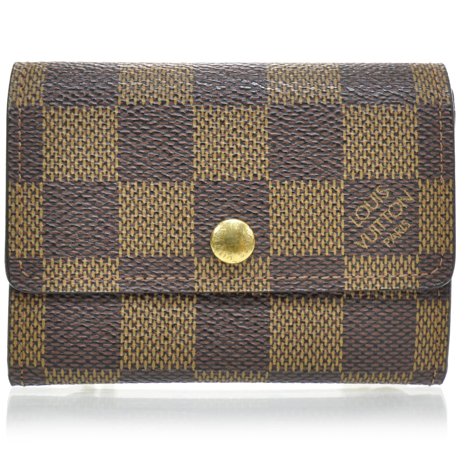 Louis Vuitton Damier Ebene Porte-Monnaie Plat Coin Purse 1 of 7