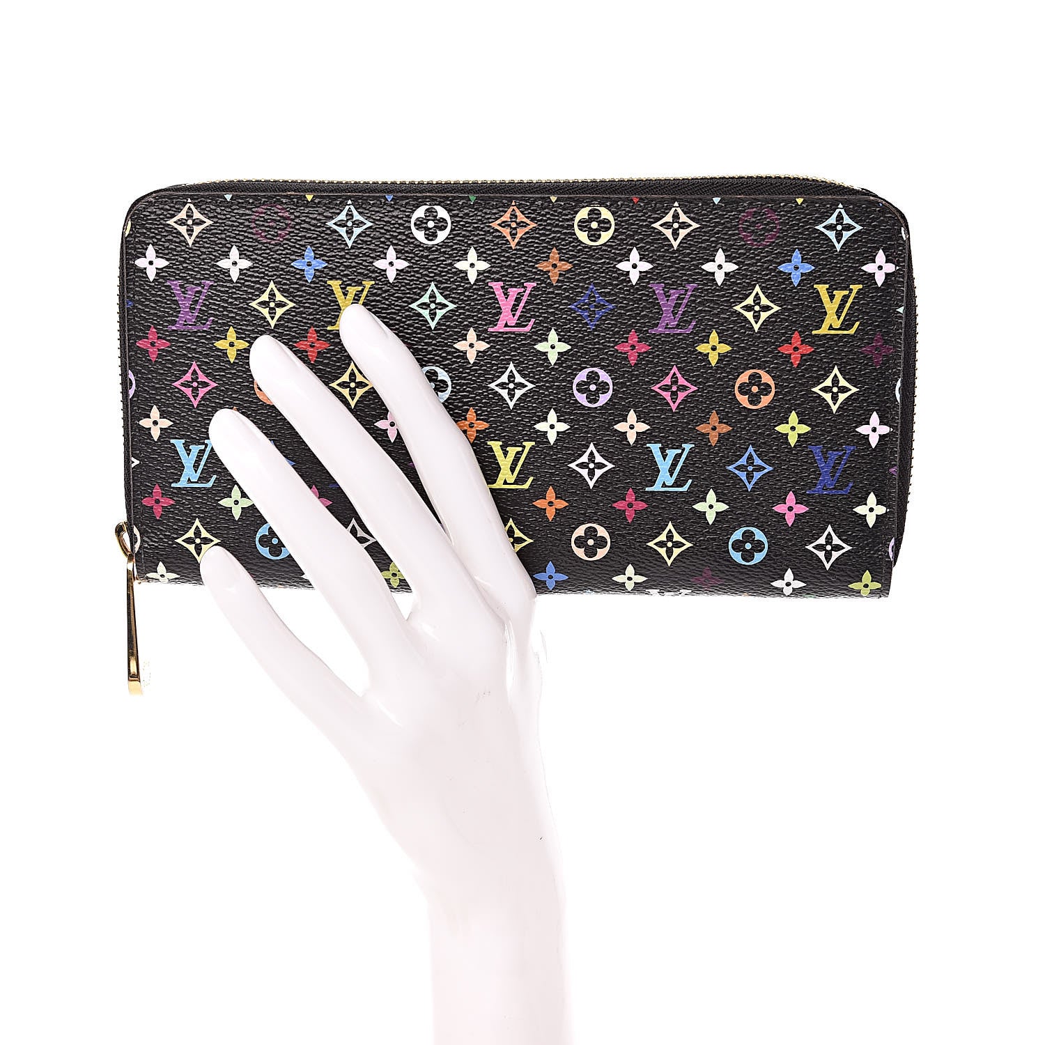 Louis Vuitton Monogram Multicolor Zippy Wallet Black Grenade 2 of 9