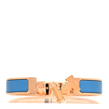 Hermes Enamel Narrow Clic Clac H Bracelet GM Bleu Profond 4 of 6