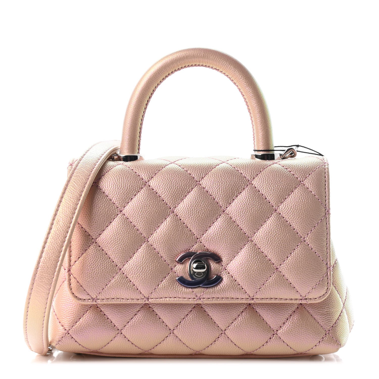 Chanel Iridescent Caviar Quilted Extra Mini Coco Handle Flap Light Pink 1 of 8