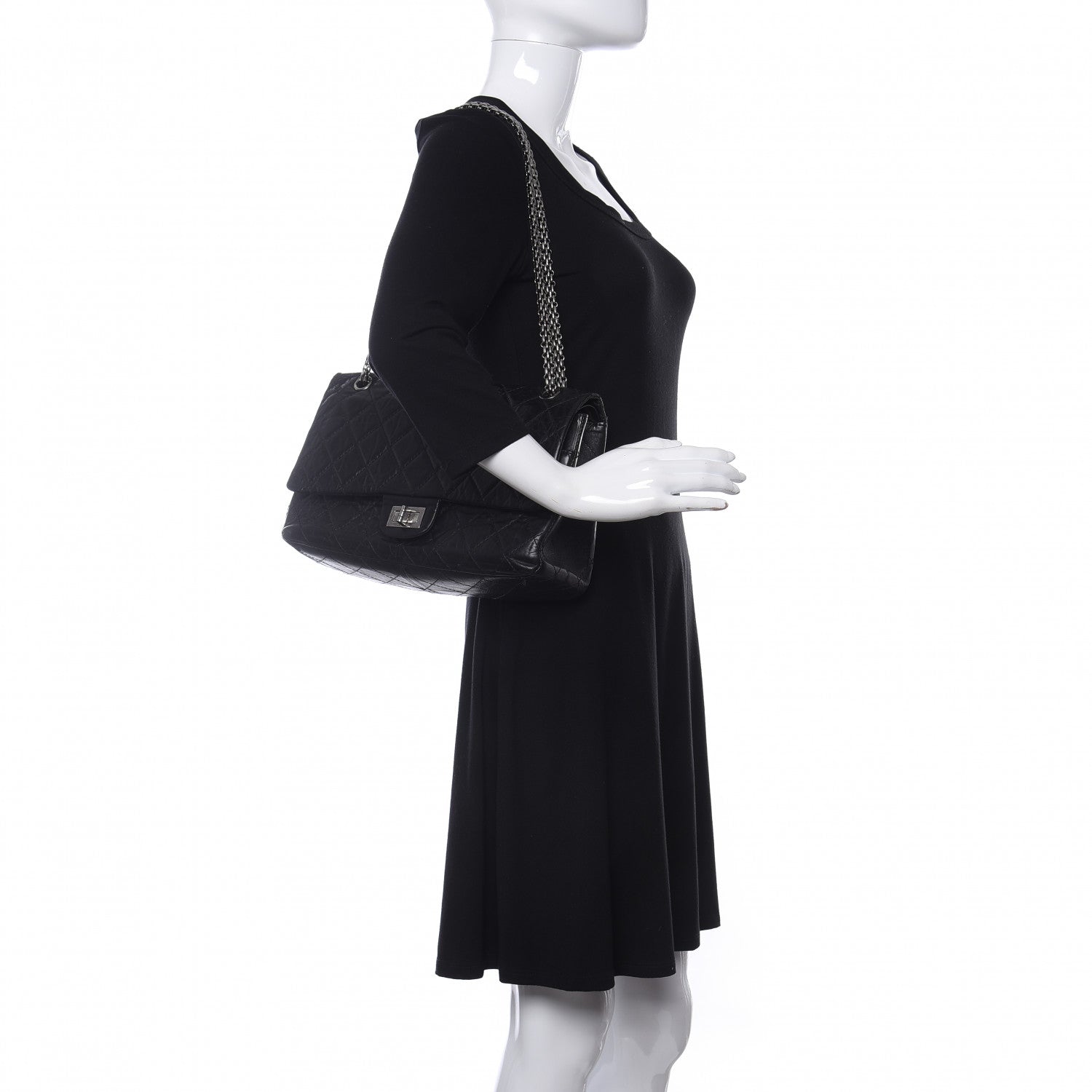 Chanel Aged Calfskin Quilted 2.55 Reissue 227 Flap Black 2 of 10