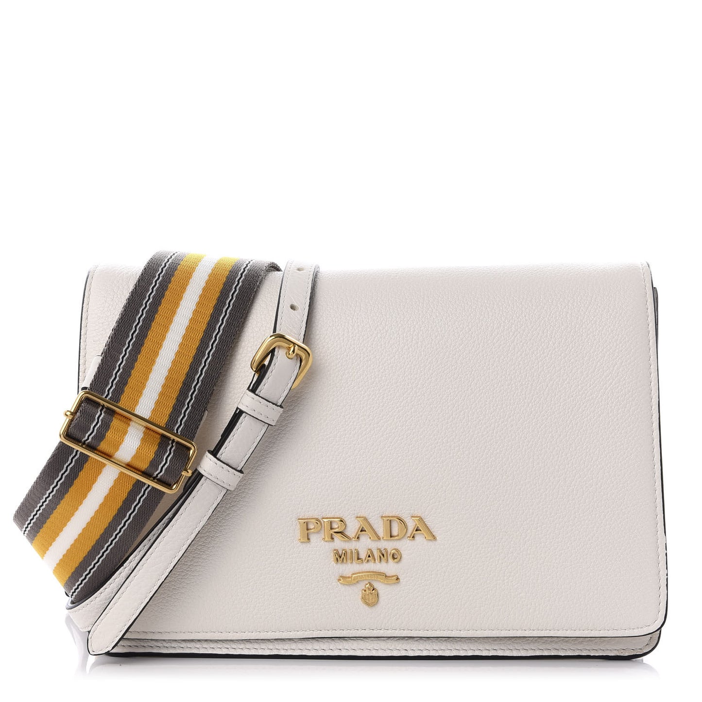 Vitello Daino Flap Crossbody Bianco