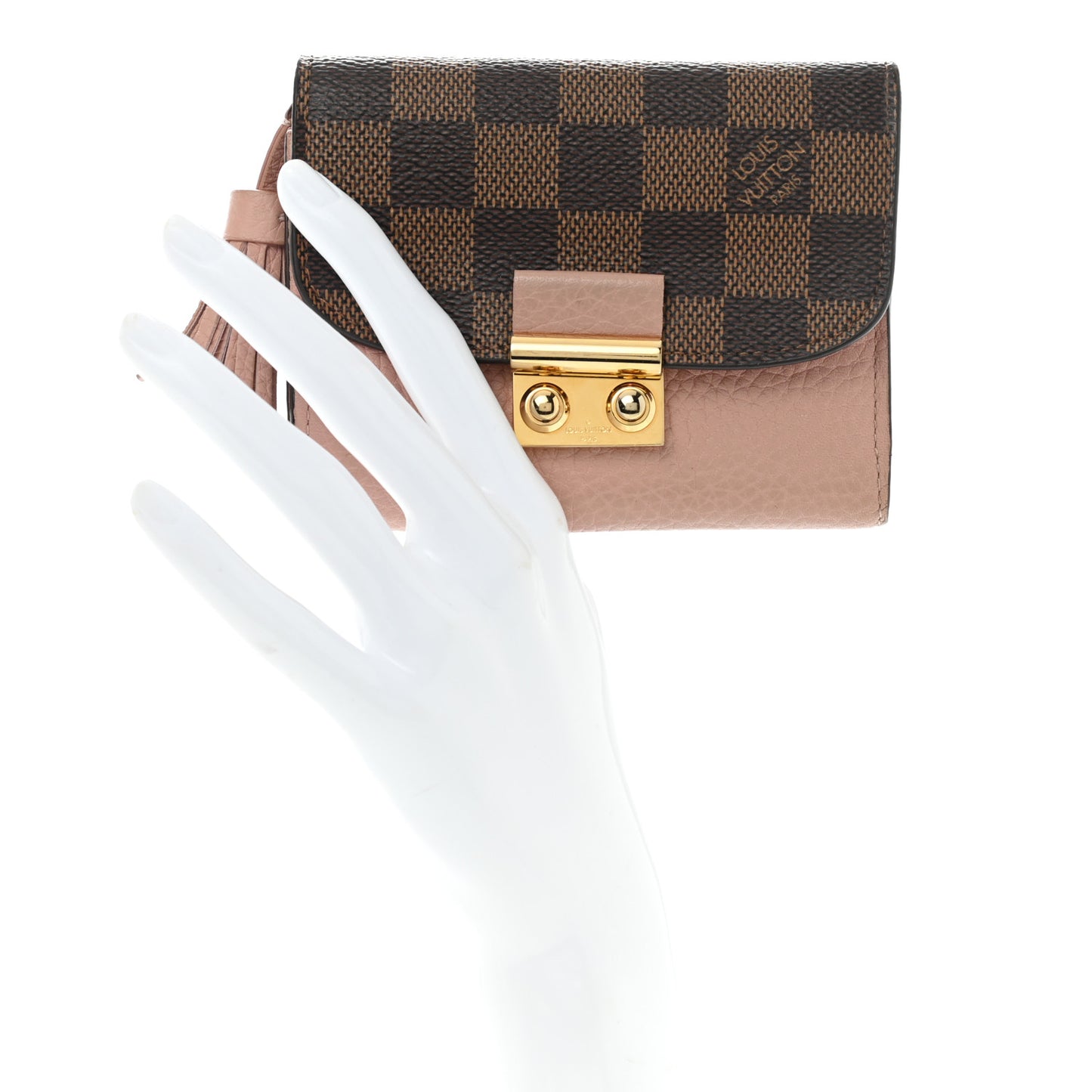 Damier Ebene Croisette Compact Wallet Magnolia