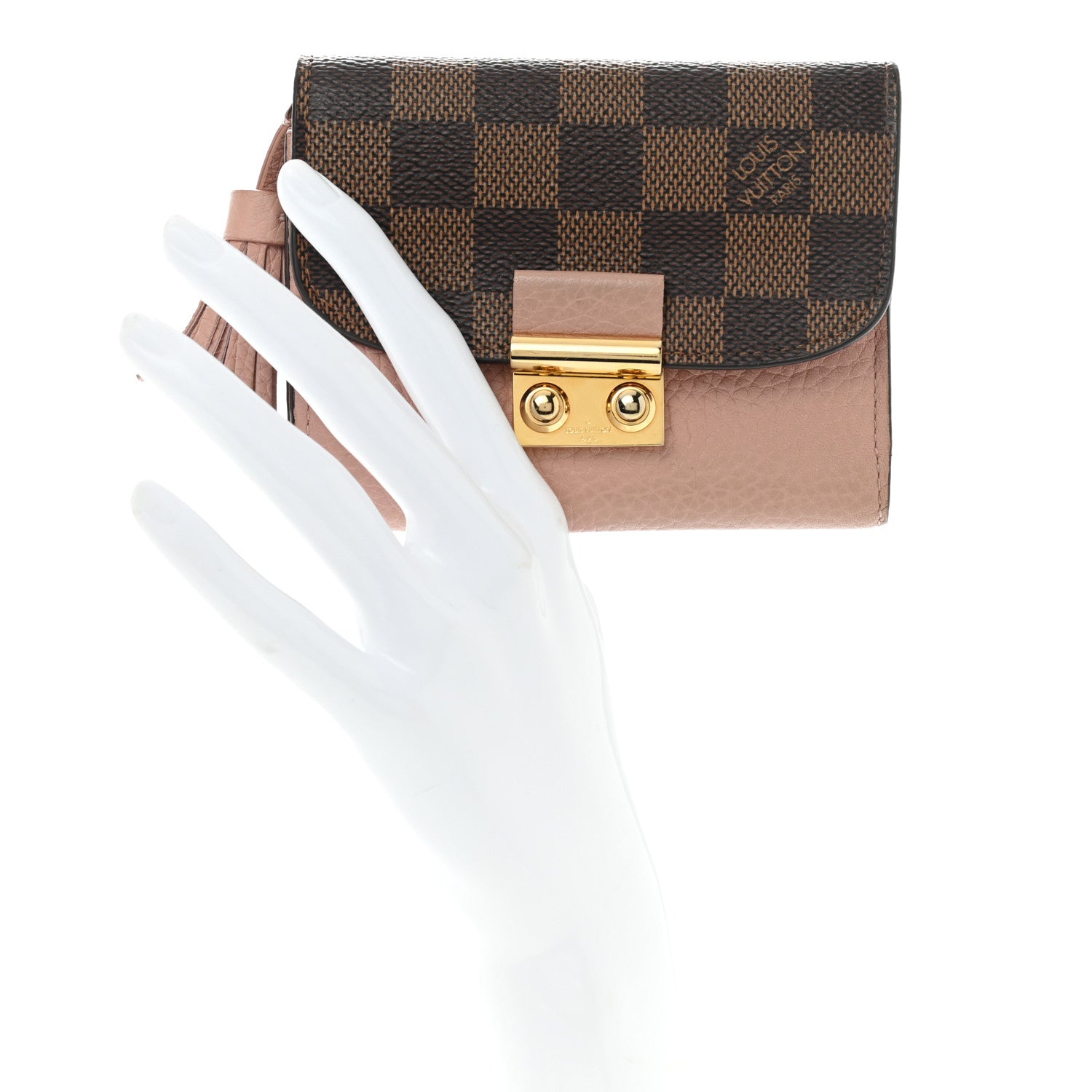 Louis Vuitton Damier Ebene Croisette Compact Wallet Magnolia 2 of 8